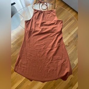 Brown halter dress